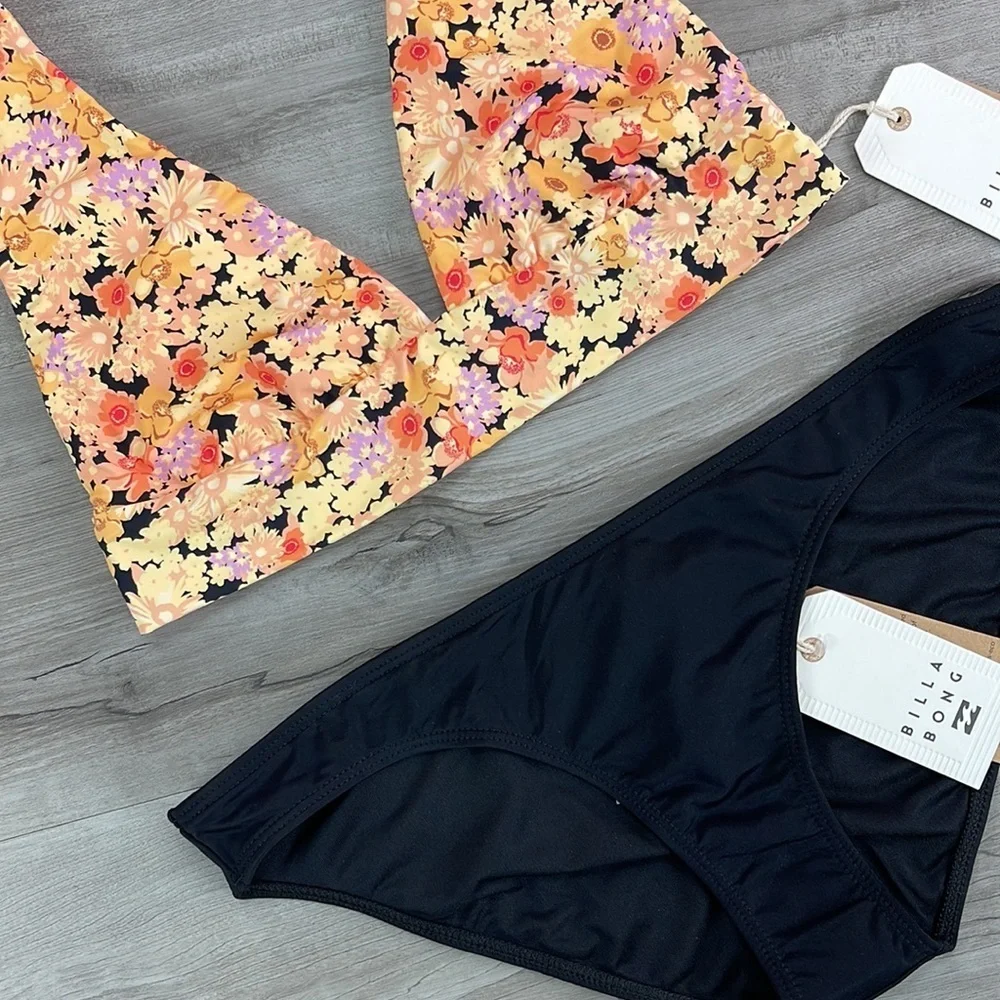 ☀️BILLABONG☀️ FOREVER DAZED PLUNGE SOL SEARCHER LOW RIDE BIKINI SET